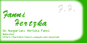 fanni hertzka business card